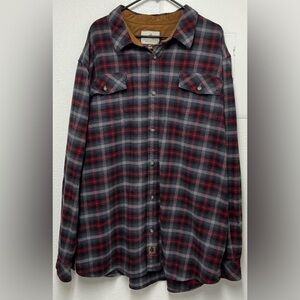 Legendary Whitetails Men's Plaid Flannel Shirt Red Black Grey 3XT